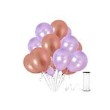 Rose gold - Lila Metalik Balon 25 Adet
