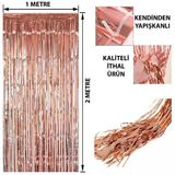 Rose Gold Püsküllü Kapı Perdesi - Parti, Bekarlığa Veda, Doğum Günü 1X2 M P150903s9737
