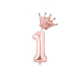 Rose Gold Rakam Kral Taç Folyo Balon Seti Yaş 1