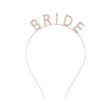 Rose Gold Renk Bekarlığa Veda Kristal Taş Bride Tacı İthal 16x10 cm