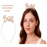 Rose Gold Renkli Taşlı “Bride” Gelin Tacı 24242451526