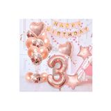 Rose Gold Şeffaf Konfetili Yaş Balon Seti, 3