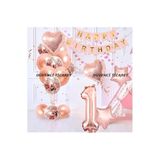 Rose Gold Şeffaf Konfetili Yaş Balon Seti, ROSE GOLD
