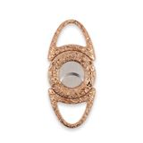 Rose Gold Vintage İşlemeli Puro Kesici - Çift Paslanmaz Çelik Bıçak - Lüks Tasarım, Keskin ve Hassas Kesim, Bakır Renkli Puro Aksesuarı