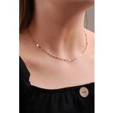 Rose Gümüş Pullu Kolye 6583