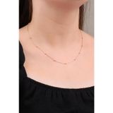 Rose Gümüş Toplu 45 Cm Zincir Kolye 6618