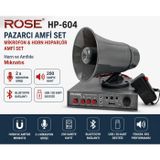 ROSE HP-604 Pazarcı Amfi Set Mikrofon & Horn Hoparlör