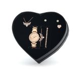 Rose Melek Kanadı Kolye Bileklik Küpe Yüzük Saat Set Ps11 Bronz