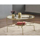 Rose Metal Orta Sehpa - Beyaz - Gold