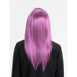 Rose Pembe Renk Düz Kesim Uzun Parti Peruğu Takma Saç P147381s8725