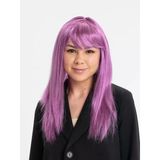 Rose Pembe Renk Düz Kesim Uzun Parti Peruğu Takma Saç P80849s4256