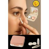 Rose Renkli Taşınabilir Fonksiyonel Seyahat Için Koruyucu Mini Hijyenik Kontakt Lens Saklama Kutusu
