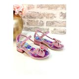 ROSE SHOES KİDS PRENSES TAŞLI CAM GÖRÜNÜMLÜ SİMLİ IŞILTILI TOPUKLU AYAKKABI