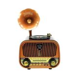 Rose Sp-428 Usb-sd-fm-bluetooth Destekli Şarjlı Nostaljik Retro Radyo - Kahverengi
