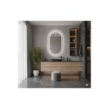 Rose Tasarım 80*60 Oval KumlamalıDokunmatik Beyaz Ledli Ayna Banyo Aynası Ledli Ayna Banyo Aynası