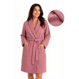 Rose Waffle Premium Bornoz – Yumuşak Havlu İç Yüzeyli, Şal Yakalı, Cepli Kadın Bornozu Standart