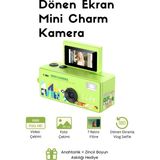 Roseandroses Mini Charm Kamera Dönen Ekran Flaşlı Selfie Video Vlog Kamerası 1080P+48MP - Yeşil