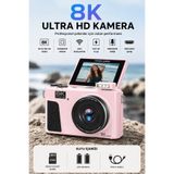 RoseandRoses UltraPix 8K HD Vlog Selfie Ekran Video Foto Kamera (Pembe)