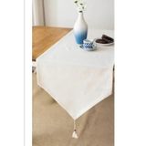 Rosehan Üçgen Uçlu Organik Ham Keten Runner 40 X 150 Cm
