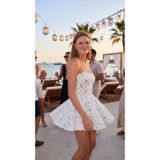 Roselenda Noelle Kadın Beyaz Mini Party Cocktail Elbise