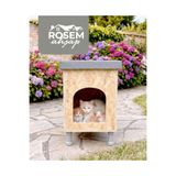 rosem ahsap Rosem Ahşap Dış Mekan Su Ve Rüzgar Geçirmez Kedi Evi Tekli