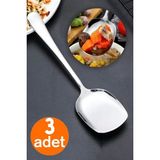 Rosemor Servis Kaşığı Seti 3 Lü Paslanmaz Çelik Lüx Salata Börek Pasta Fırın Tavuk Patates Servis Kaşığı Lüx