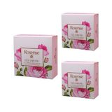 Rosense 3x100 gr Gül Yapraklı Kare Sabun