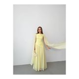 Roserella Tekstil ANGELA Maxi Elbise - Sarı