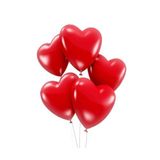 Roseroi 50 Adet Kırmızı Baskısız Kalp Balonu 30 Cm Romantik Kalpli Balon