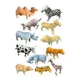 RoseRoi Animal World Plastik Evcil Ve Yabani Hayvan Serisi 12'li Set Takıp Sökülebilen Eğitici Oyuncak