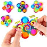 Roseroi Dali Pop It Stres Çarkı Popit Rainbow Desenli Stres Çarkı - Renkli