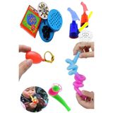 RoseRoi Oyuncak Popit Beşli Set Nostalji Top Üfleme Oyunu Solo Test Şaka Su Yüzüğü Sulu Kanarya Düdük
