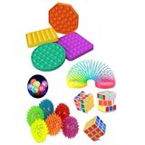 RoseRoi Stres Giderici Set 1 Popit 1 Zeka Küpü 1 Stres Yayı 1 Işıklı Dikenli Stres Topu