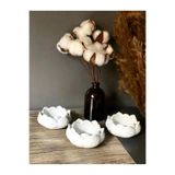 ROSES SHOP 3'lü Lotus Çiçeği Dekoratif Mumluk Set Dekoratif Obje & Biblo Şık Ve Zarif Lotus Mumluk-ev Aksesuarı