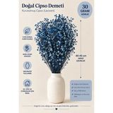 Rosess Şoklanmış Cipso Çiçeği Demeti | Kurutulmuş Cipso | Doğal Kuru Çiçek - Aranjman | Dekor | Süs - Lacivert