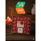 Rosfloa 50'li Premium Tealight Mum–4 Saat Yanış-Buhurdanlık, Sevgililer Günü, Kutlama, Doğum Günü,düğün Kına - Kırmızı