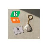 Rosfloa 6 Adet Anahtarlık –Kart & Jelatin Yok- Hediyelik Kelebek & İnci Detaylı Anahtarlık-Çanta Süsü (9Cm)
