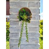 ROSFLOA İskandinav Dekorasyon Hasır Sepetli Tesbih Çiçekli Balkon, Mutfak,Kahve Köşesi,Duvar Süsü (40 * 15 Cm)