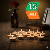 Rosfloa Premium Tealight Mum–4 Saat Yanış-Buhurdanlık, Sevgililer Günü, Kutlama, Doğum Günü, Düğün Kına - Beyaz