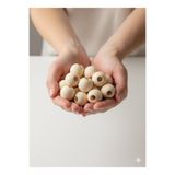 rosfloa rf 25 Mm Ham Ahşap Boncuk Hobi ve El İşi Malzemesi (100 g - Ortalama 25 Adet)