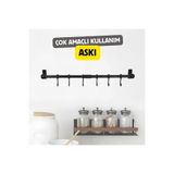 rosfloa rf 6 Kancalı "Vidalı" Ferforje Metal Kahve Köşesi, Mutfak, Banyo Dekor Kupa,Fincan ve Kaşıklık Askısı