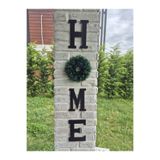 rosfloa rf Bohem İskandinav Tasarım Çelenk Detaylı H-o-m-e Kapı Duvar Dekoru Süs Hediyelik (100 cm)