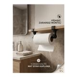 Rosfloa Vidasız Ferforje Metal Havluluk – Çok Amaçlı Mutfak & Banyo İçin Kağıt Havlu Askısı (30 Cm)