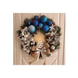 Rosfloa Yılbaşı Lüx Işıklı Kapı Süsü Çelenk Yeni Yıl Dekorasyonu Duvar Dekoru Noel Hediyelik(35 CM) GÜMÜŞ rosfloaNM115