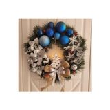 Rosfloa Yılbaşı Lüx Işıklı Kapı Süsü Çelenk Yeni Yıl Dekorasyonu Duvar Dekoru Noel Hediyelik(35 Cm)