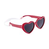 Roshambo Eyewear Kırılmaz Bebek Yürüyor Kalp Güneş Gözlüğü Kayışlı - Bebekler 0-24 ay Kız Erkek 2-4 yaş - Polarize Lens, Buffy Kırmızı, Baby