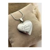 Roshel I Love You Yazılı 45/60 Cm Kapaklı Kalp Kolye %100 Çelik Kişiselleştirilebilir Sevgililer Günü Özel Gümüş