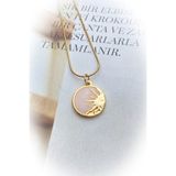 roshel Madalyon Mineli Çelik Güneş Kolye Altın ve Gümüş Renk Seçeneği