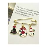 Roshel Yılbaşı Temalı Broş İskoç İğnesi Noel Temalı İğne Çengelli İğne Yılbaşı Ağacı Kapı Süsü Kardan Adam Altın