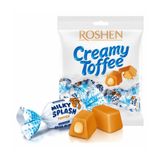Roshen Milky Splash Yumuşak Süt Dolgulu Şeker 150 gr – Kremsi Karamel Toffee, Tek Tek Paketli Yumuşak Şekerleme